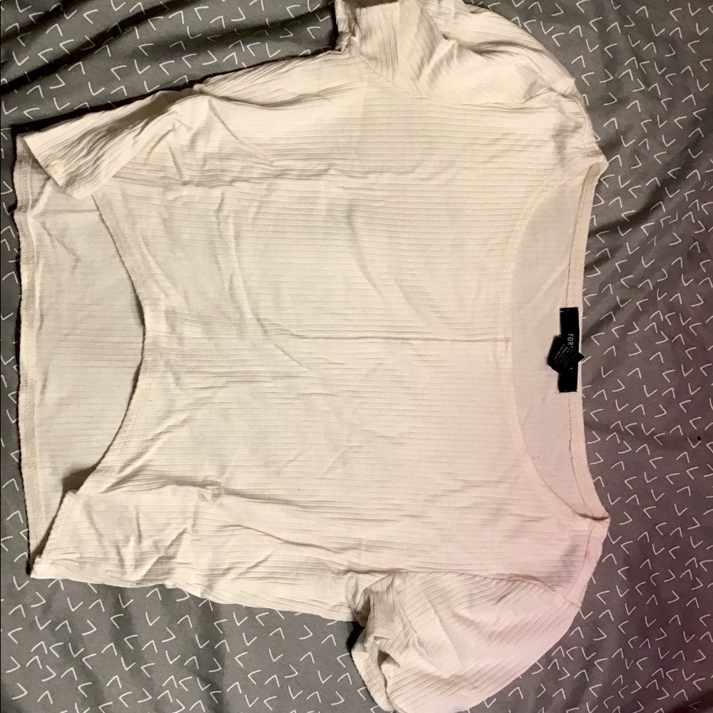 White ribbed crop top